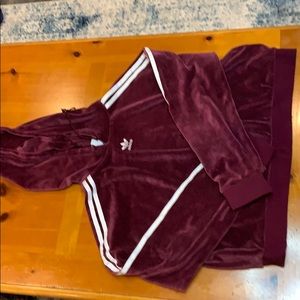Maroon adidas crop top
